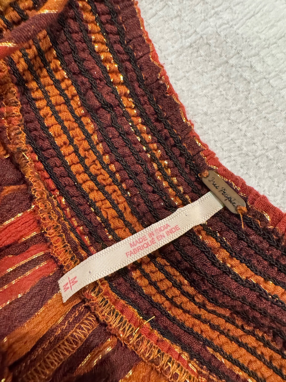 Free People Striped Tie-Shoulder Jumpsuit in Rust and Mustard - Picture 6 of 6